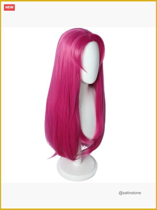 Long Straight Rose Red Cosplay Wig with Wig Cap, Heat Resistant Synthetic Hair